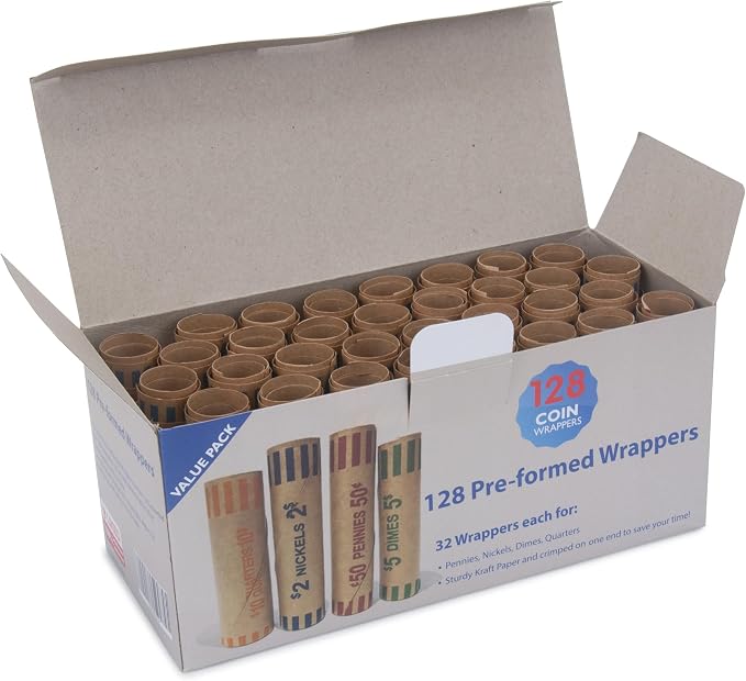 L LIKED 3072 Pcs Preformed Coin Roll Wrappers - Image 7