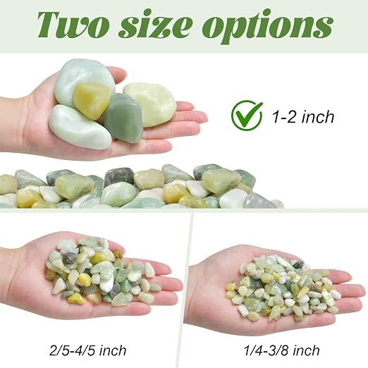 2.2 lb Jade Pebbles for Indoor Plants, 1-2 Inch Polished Decorative Pebbles for - Image 5