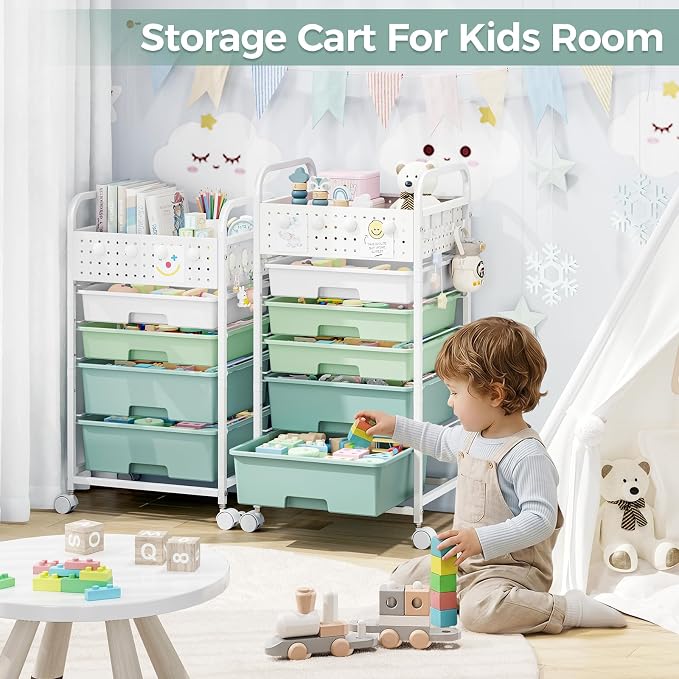 5 Drawer Rolling Storage Cart - Image 8