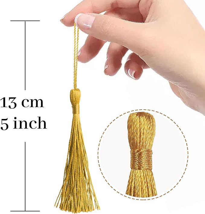 100 Pcs Gold Mini Tassels 13cm/5 Inch - Image 2