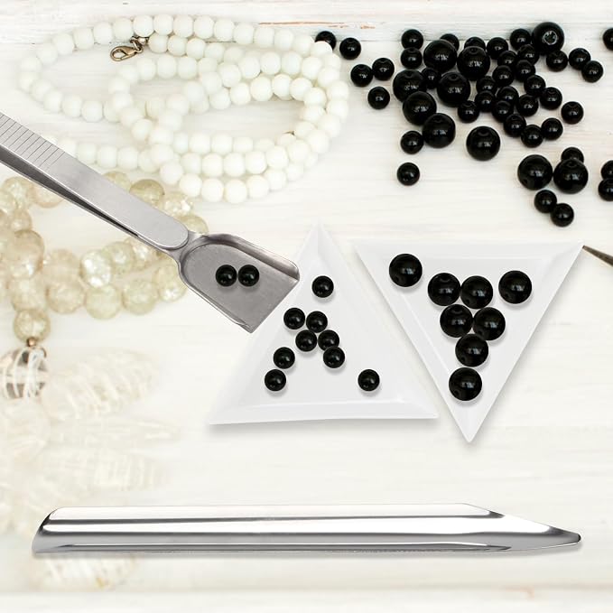 12 Pcs Craft Jewelry Bead Diamond Scoop Set, Craft Beading Tweezers - Image 2