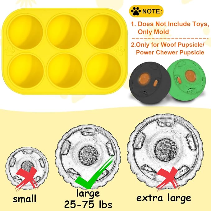BABORUI Popsicles Molds Kit for Woof Pupsicle Large 25-75lbs, 12 Cavities - Image 2