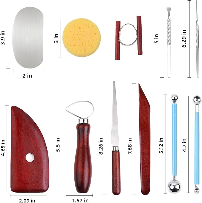 Blisstime 18PCS Clay Sculpting Tools, Basic Clay Pottery Carving Tool Kit - Image 4