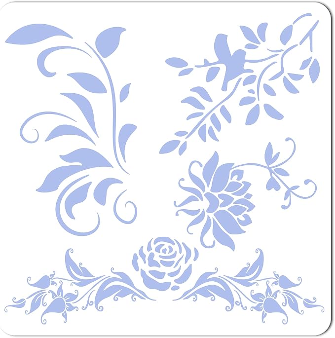 GORGECRAFT Large Rose Vines Stencil Flowers Stencils by GORGECRAFT