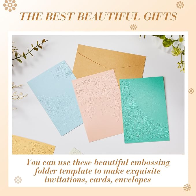 Geiserailie 8 Pcs Embossing Folders 2d/3D Embossing Machine Template Paper Card - Image 4