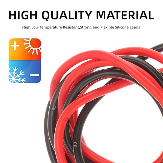 2PCS Meter Test Lead Extension Male to Female Connector, 4mm Banana Plug to Jack Heavy Duty Silicone Wires, 14AWG Multimeter Leads Probes Adapter
