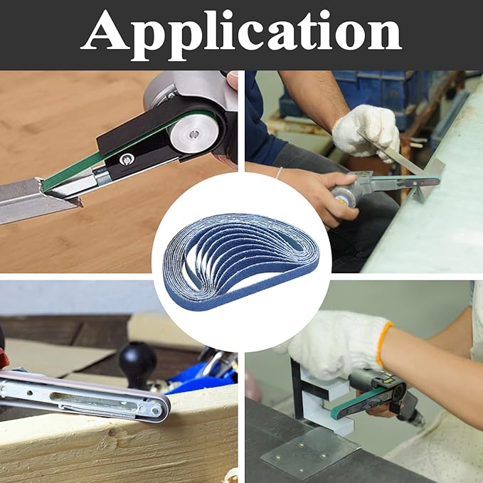 35 Pcs 3/8" x 13" Zirconia Sanding Belts for Metal, 3/8x13 Inch Zirconia Belt Sander Sanding Belts, 7 Each of 40/60/80/100/120 Assorted Grits Sanding Belts for Air Belt Sander