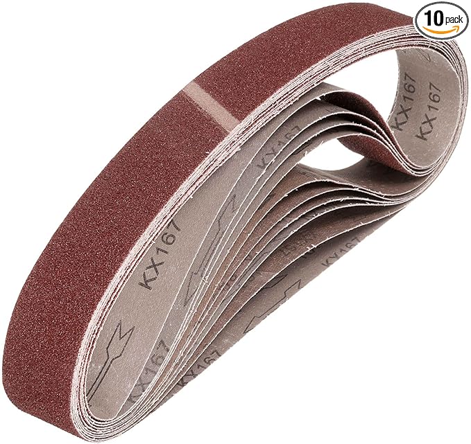 HARFINGTON 2 x 42 Inch Sanding Belts, 10 Pcs 40 Grits Aluminum Oxide Abrasive Belt Sander File Belt for Woodworking, Metal Polishing, Knife Sharpener