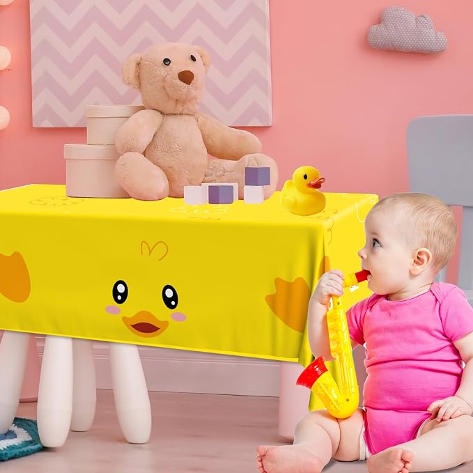 3pcs Yellow Duckie Table Cover, Waterproof & Easy to Clean, 70.8x42.5 inches - Image 2