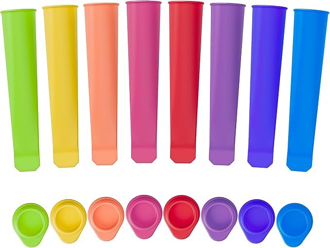 8 PCS Popsicles Molds, Reusable Multi Colors Popsicle Maker by OUDDY