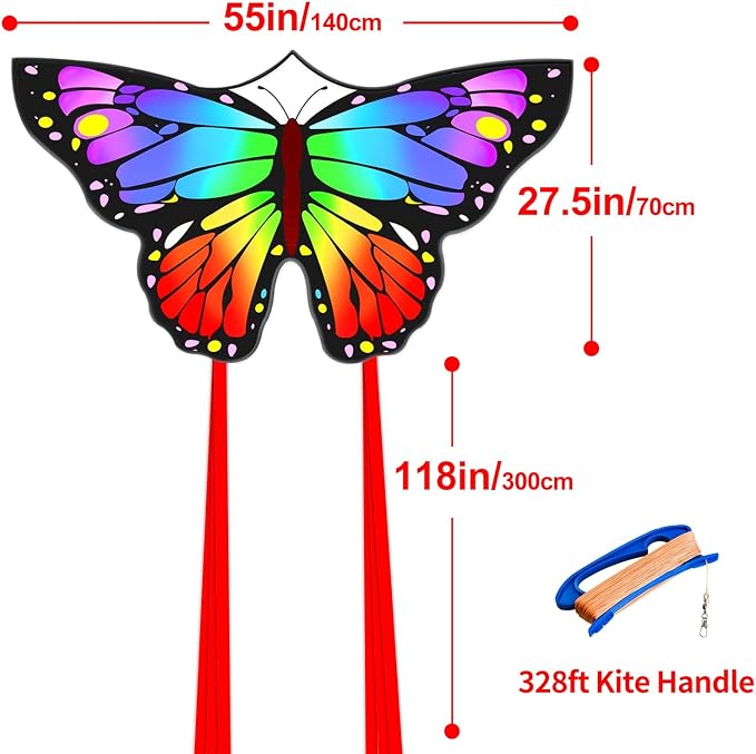 Butterfly Kites for Kids and Adults, 300ft String Handle Included - Image 2
