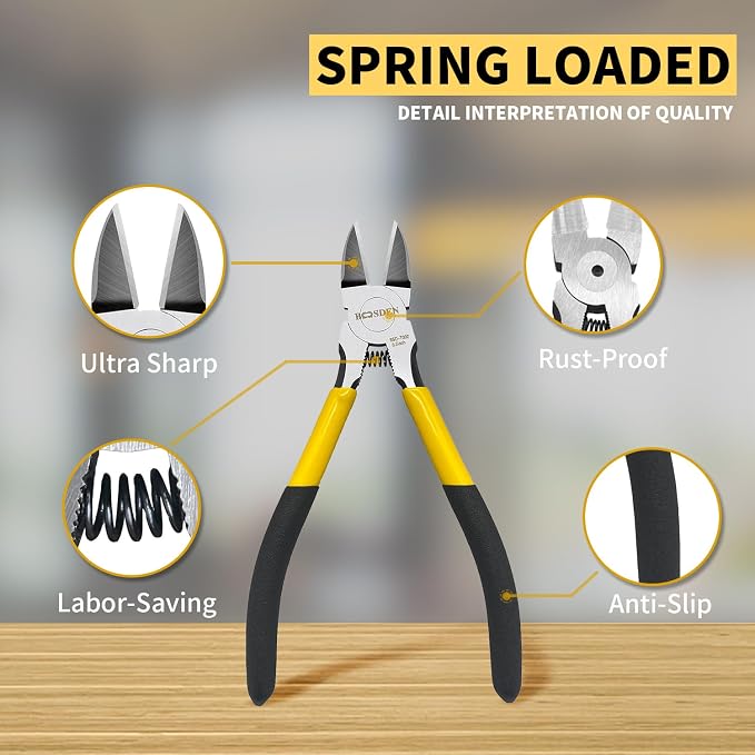 Wire Cutters 10 Pack, 6.5 inch, BOOSDEN Flush Cutters, Spring Loaded Cutting - Image 3