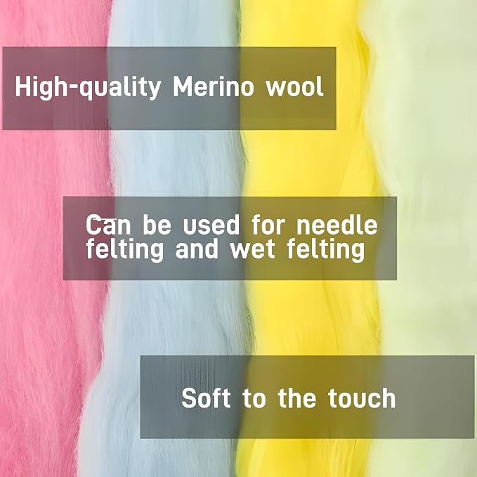 Catopia Needle Felting Kit, Wool Roving 20 Colors Set, Tools - Image 5