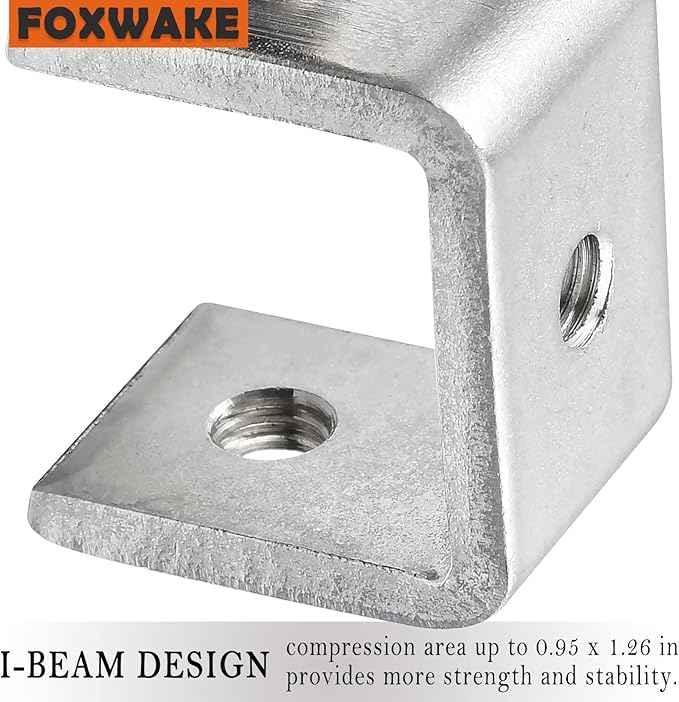 Stainless Steel C Clamps Mini 1 Inch for Mounting, Heavy Duty Metal U Clamps for Metal Working, Small Desk Clamp with Stable Wide Jaw Opening & Protective Pads/I-Beam Design (10pcs)