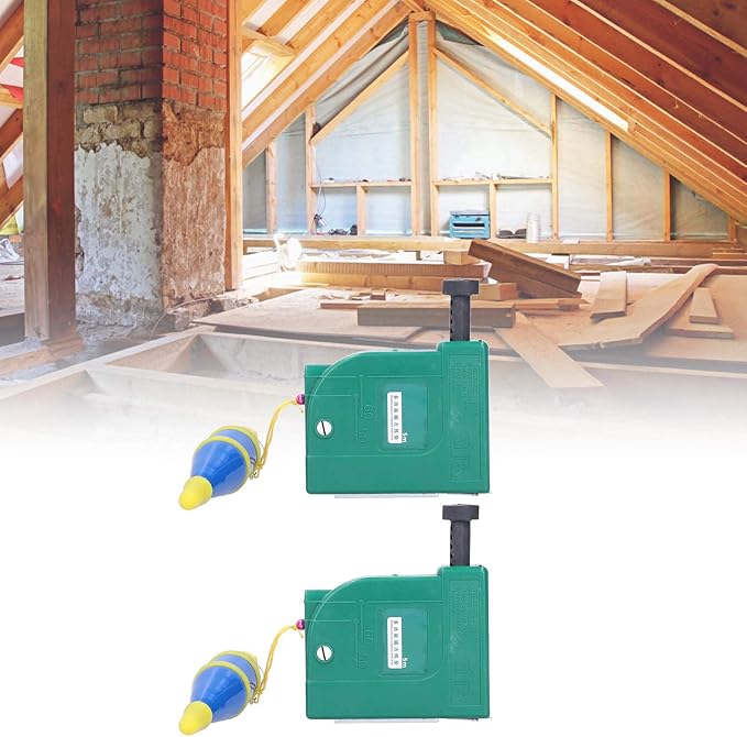2Pcs 5m Magnetic Plumb Bobs, Alloy Steel Wire Hammer, Green Line Drop Measuring Tools for Construction Industry House Decoration