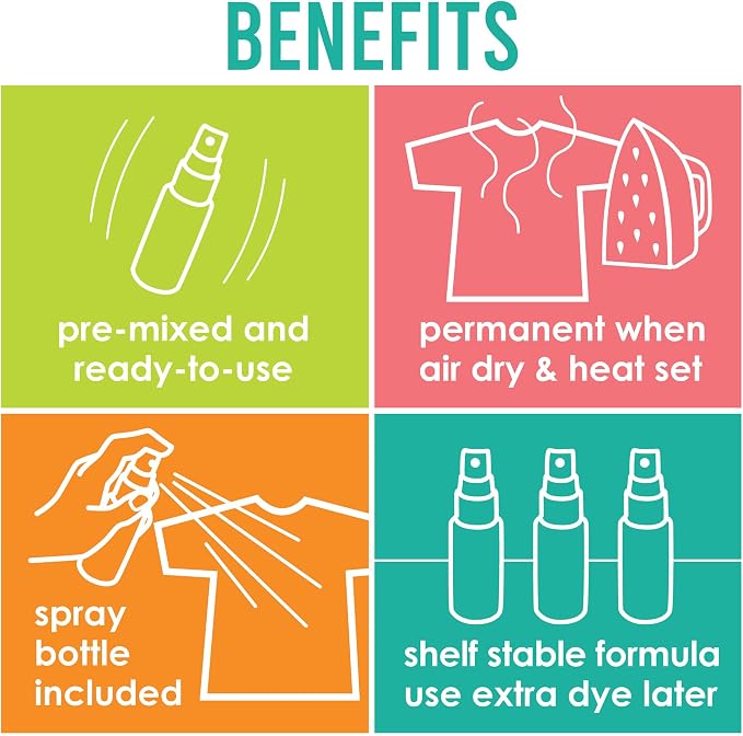 S.E.I. Neon Violet Tie Dye Spray Bottle: 2oz. Non Toxic Fabric Dye Spray - Image 2