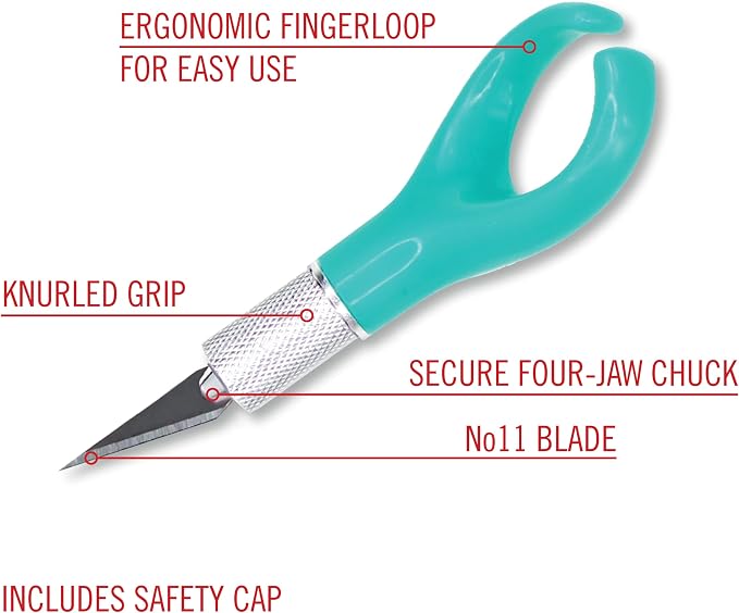 Excel Blades K71 Fingertip Craft Knife, #11 Blade, Rubber Grip - Image 3