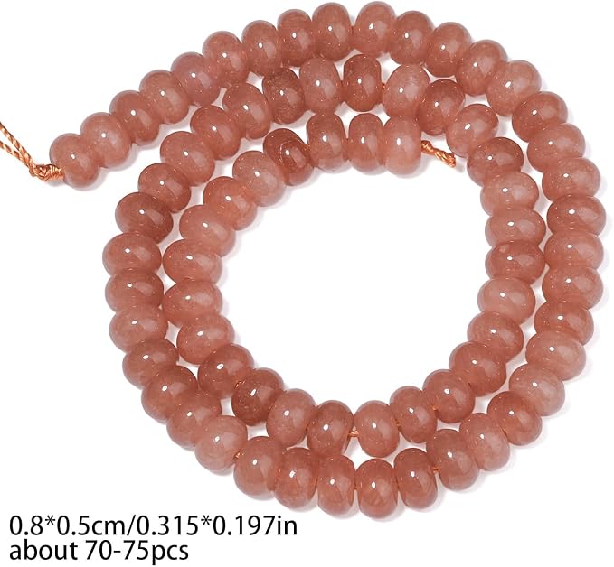 Songxi 5x8mm Natural Sun Stone Rondelle Beads, Gemstone - Image 2