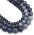 36pcs Natural Matte Olded Blue Sodalite Gemstone Beads，10mm Frosted Round Loose by Yochus