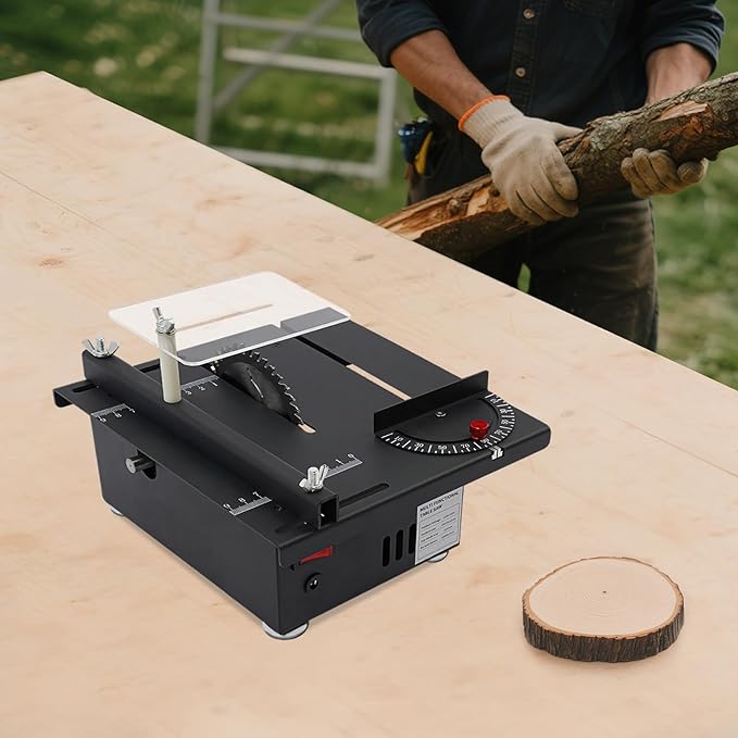 Table Saw Mini Precision Table Saws Crafts Woodworking Lathe Polishing Bench Portable Tabletop Saw Engraving Grinding High-Power Cutting Table Saw Upgraded Cutting Saw For DIY Crafts (7200RPM)