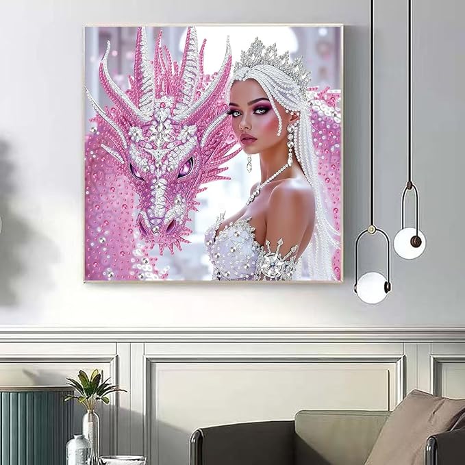 Dragon Diamond Art Kits for Adults, Full Drill Diamond Painting Kit 12x12in - Image 4