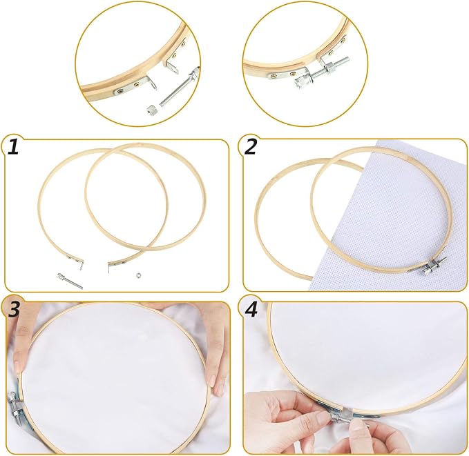 Mudder 53 Pieces Cross Stitch Tool Embroidery Starter Kit Includes Bamboo - Image 5