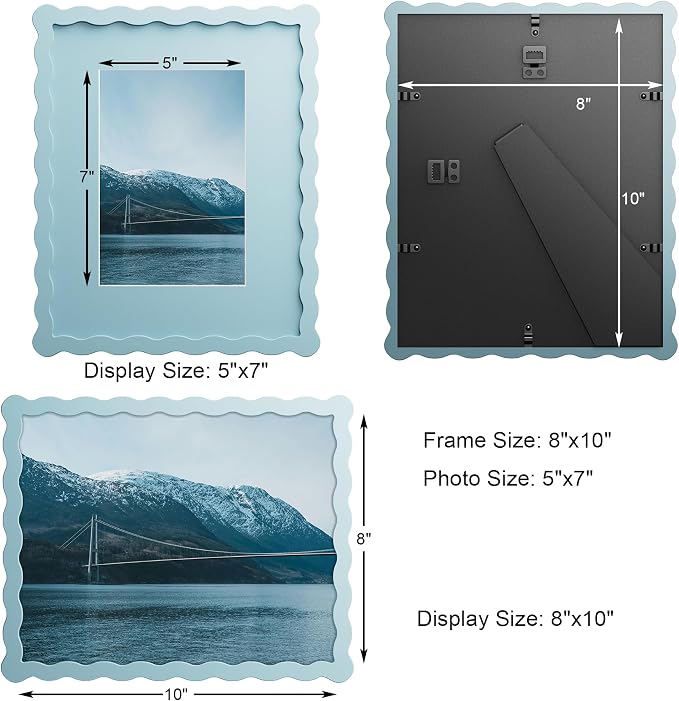 8X10 Wavy Picture Frame With Mat - Image 2