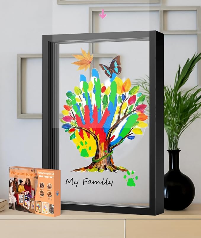 VidwanHome Family Handprint & Hand Casting Kit – DIY Keepsake Frame, Wooden by VidwanHome%E2%80%93OrderYousToda