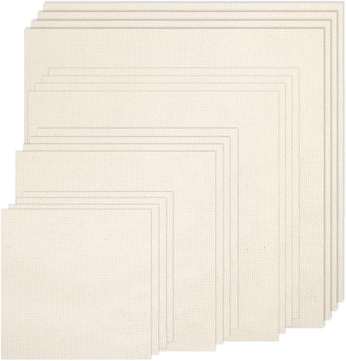 16 PCS Punch Needle Fabric Tufting Cloth 4 Different Sizes 5.9 to 11.8inch | by Unknown