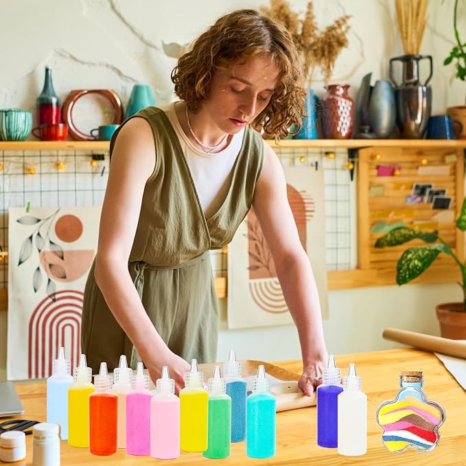 Panxxsen 38PCS Colored Art Sand Kit, 1.25oz Bottles DIY Craft Set - Image 6