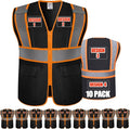 BeautyWill Custom Safety Vest Customized Logo Class 2 High Visibility Reflective Vest with Pockets Construction workwear