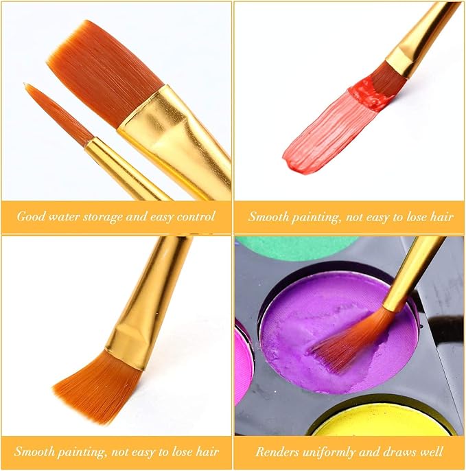 AROIC Paint Brush Set, 3 Pack 30 Pcs Acrylic Paint Brushes Artist Paint Brushes - Image 7