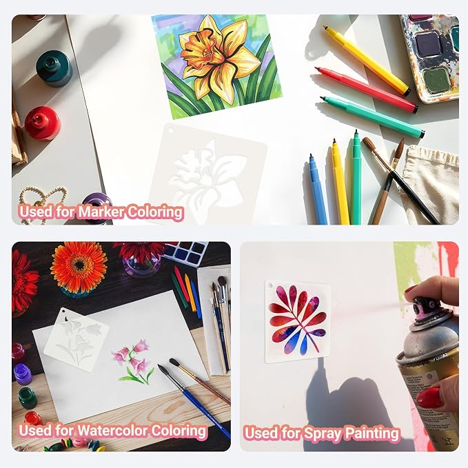 Stencils for Painting – 60pcs 3 Inch Small Stencils for Crafts Reusable - Image 4
