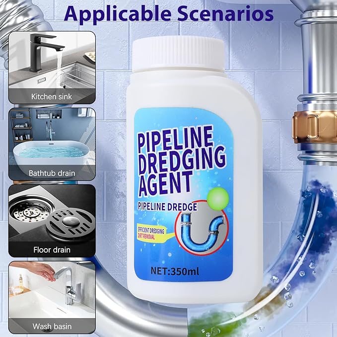 Pipeline Dredging Agent, Drain Clog Remover Agent, Powerful Quick Cleaning Drain Toilet Cleaner Tool, for Kitchen, Sink, and Toilet Pipelines