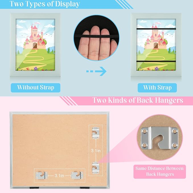 Kids Art Frames, 8.5x11 Front Opening Kids Artwork Frames Changeable, Pale - Image 2