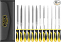 12PCS Needle File Set with Tool Bag, Small File Set Includes 6pcs Jewlers Files & 6 Steel Files for Metal, Jewlers, Wood, Leather and Plastic