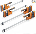 Bora 4 Piece Parallel Clamps for Woodworking Clamps 4 Pack 2 x 18 inch plus 2 x 24 inch Parallel Clamp Spreader Set Bar Clamp 1100 Lbs clamping force Bar Clamp Set 571450I