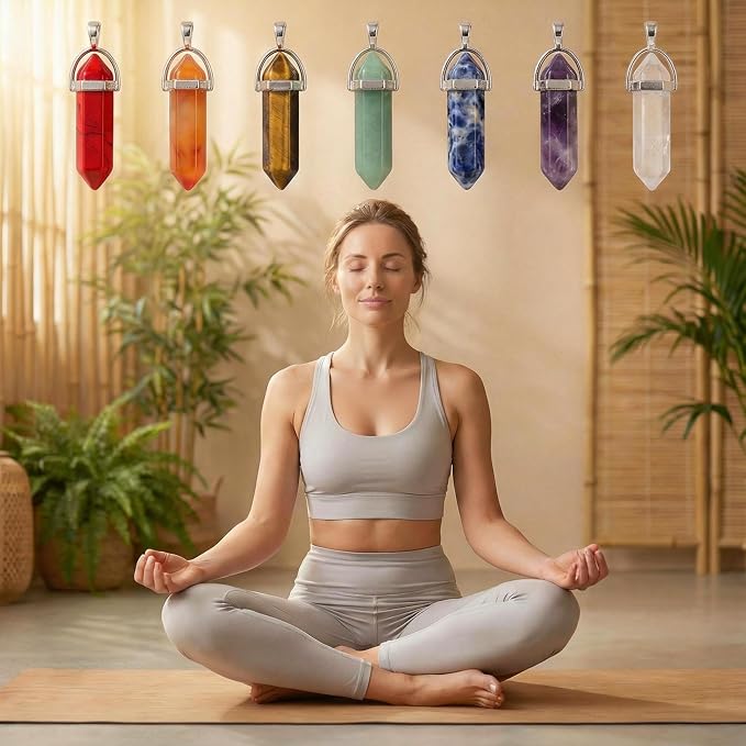 Crystal Pendants Mutilcolor 50pcs Gemstone Bullet Meditation Healing Pointed - Image 4