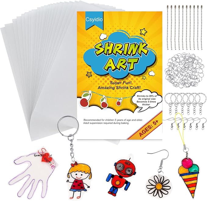 175 Pieces Shrink Plastic Sheet Kit Includes 25 Pieces Shrink Plastic Sheets by Csyidio