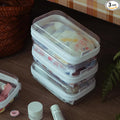 CoiiJoii Zippered Pouch Hard, Stackable Storage Bins, Portable Clear Bin Zipper by CoiiJoii