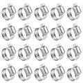 Hose Clamp, 20 Pack Stainless Steel Adjustable 6-12mm Size Range Worm Gear Fuel Line Clamp for Plumbing, Automotive And Mechanical Application