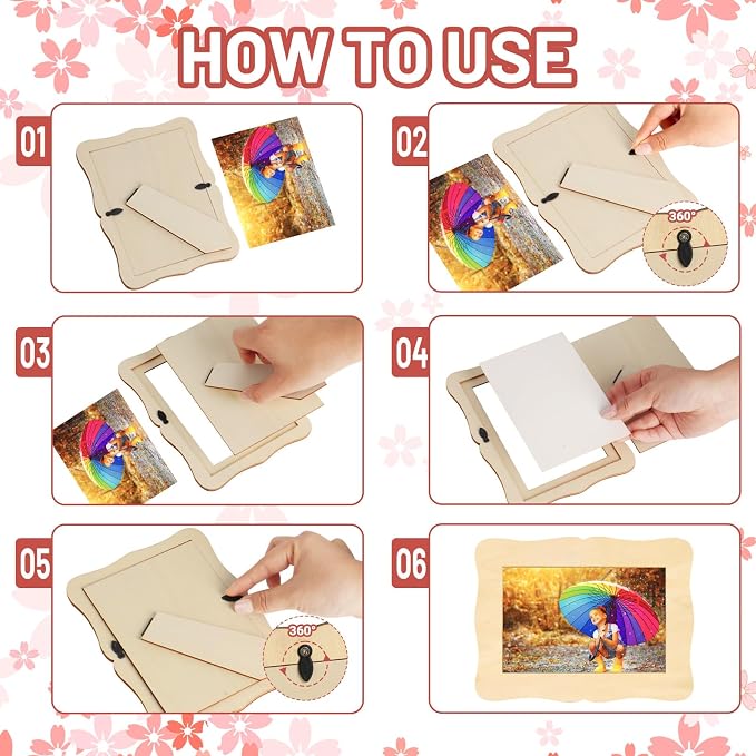 RYKOMO 24 Pack DIY Wooden Picture Frames - Image 5