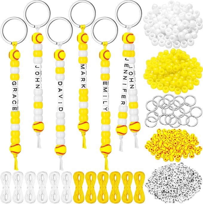 Landical 564 Pcs DIY Bead Keychain Kit Key Chain Making Craft Adjustable Letter by Landical