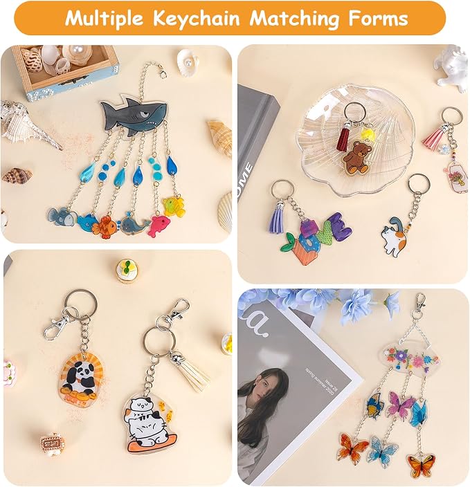 Csyidio 251 PCS Shrink Dink Keychain Kit Includes 20 Sheets Shrink Plastic - Image 4