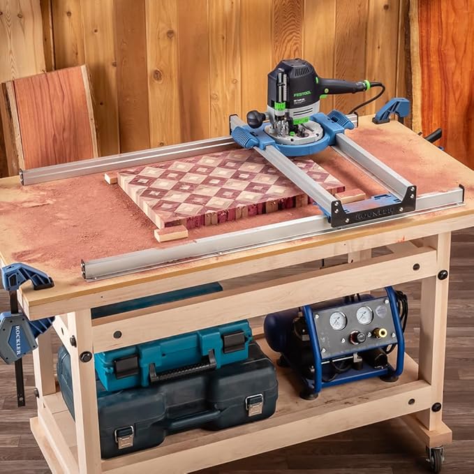 Router Sled, Benchtop Board Slab Flattening Jig | Precise Router Flattening Sled System for Slabs, End-Grain Boards & Resin Projects - Durable Table Top Wood Slab Flattening Jig