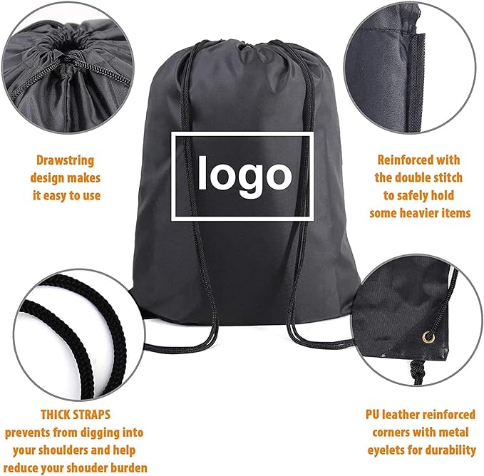 BeeGreen Black and Red Drawstring Backpack Bags Bulk 2 Pack X-Large 22.4" L x - Image 4