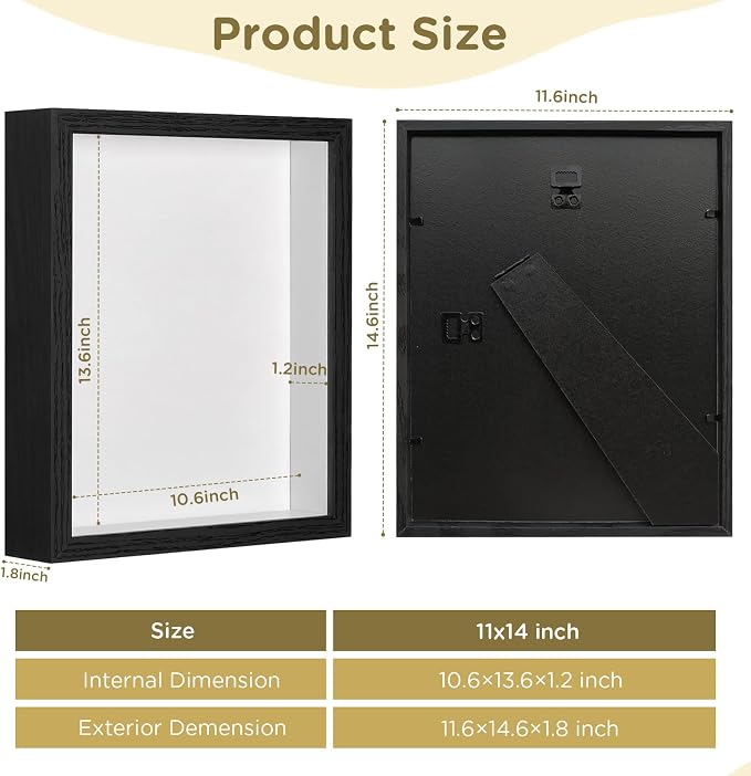 2 Pack Shadow Box Frame 11"x 14" - Image 3