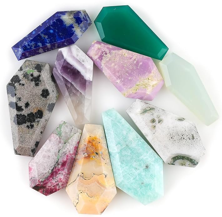 10pcs, Natural Gemstone Cabochon, Wholesale Assorted Flatback Crystals by CRYSTALINES