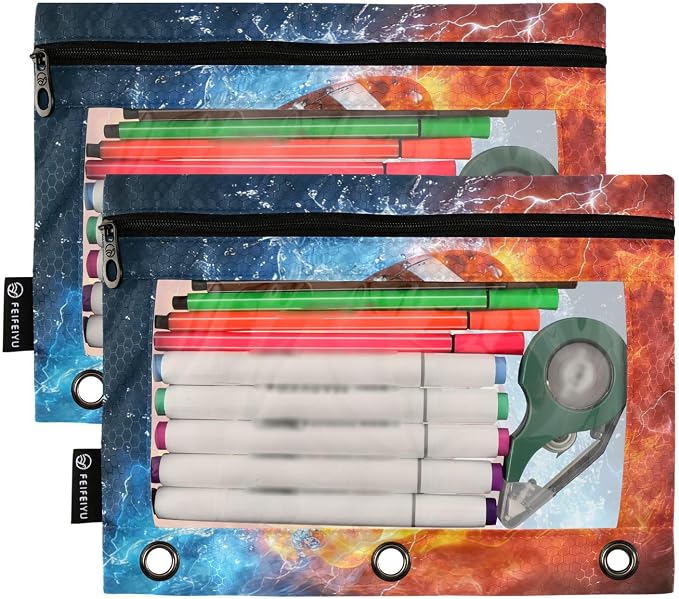 American Football Fire Water Pencil Pouch - Image 2