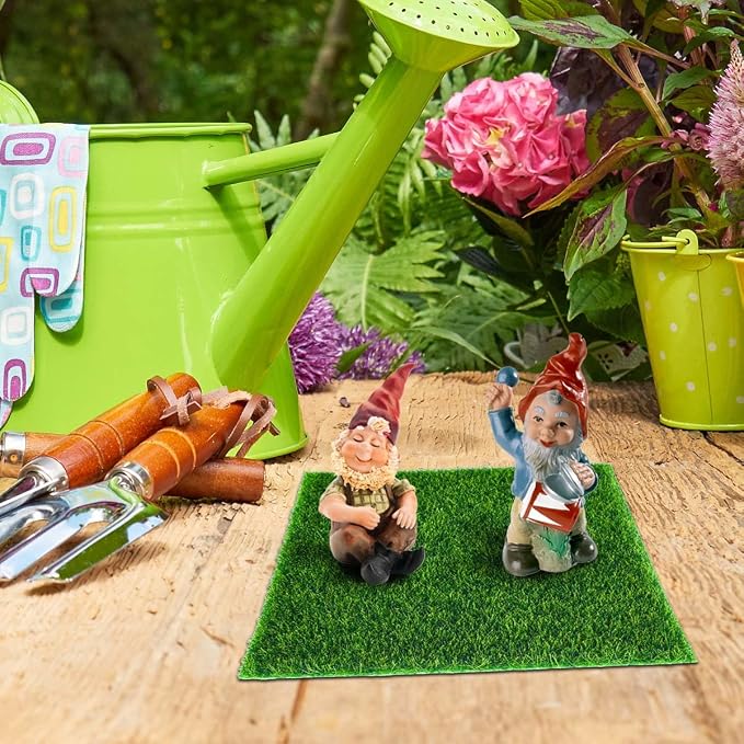 KISEER 12 Pack Fairy Garden Grass 6 x 6 Inches Miniature Artificial Craft Grass - Image 9